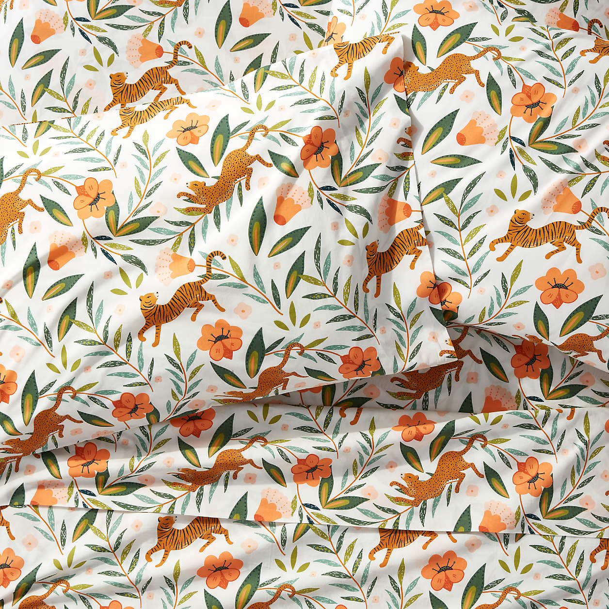 Modern Organic Marrakech Tiger Kids Sheet Set Crate & Kids Crate & Kids