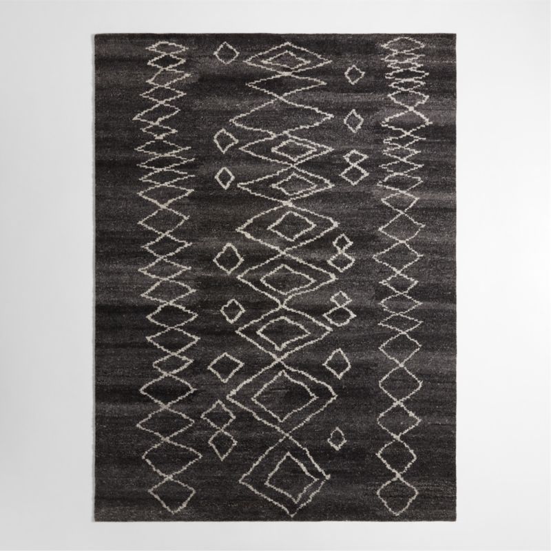 Marseilles Wool Hand-Knotted Charcoal Ivory Rug Swatch 12"x18" - image 1 of 5