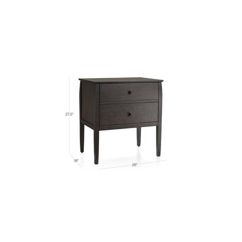 View Mason Shadow 2-Drawer Grey Nightstand - image 2 of 7