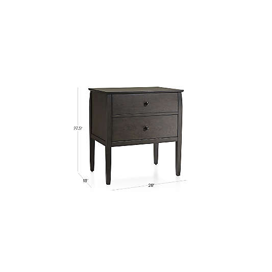 Mason Shadow 2-Drawer Grey Nightstand