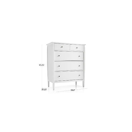 Mason White 5-Drawer Chest