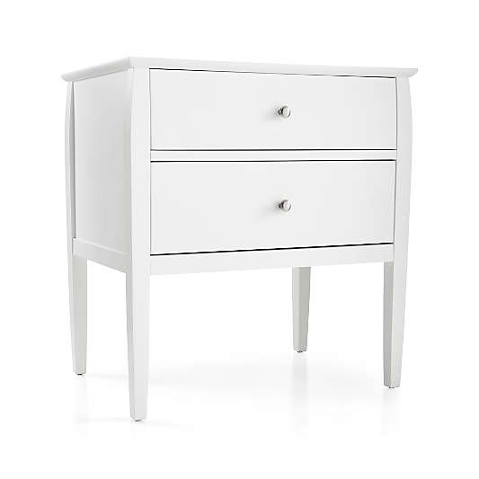 Mason 2-Drawer White Nightstand