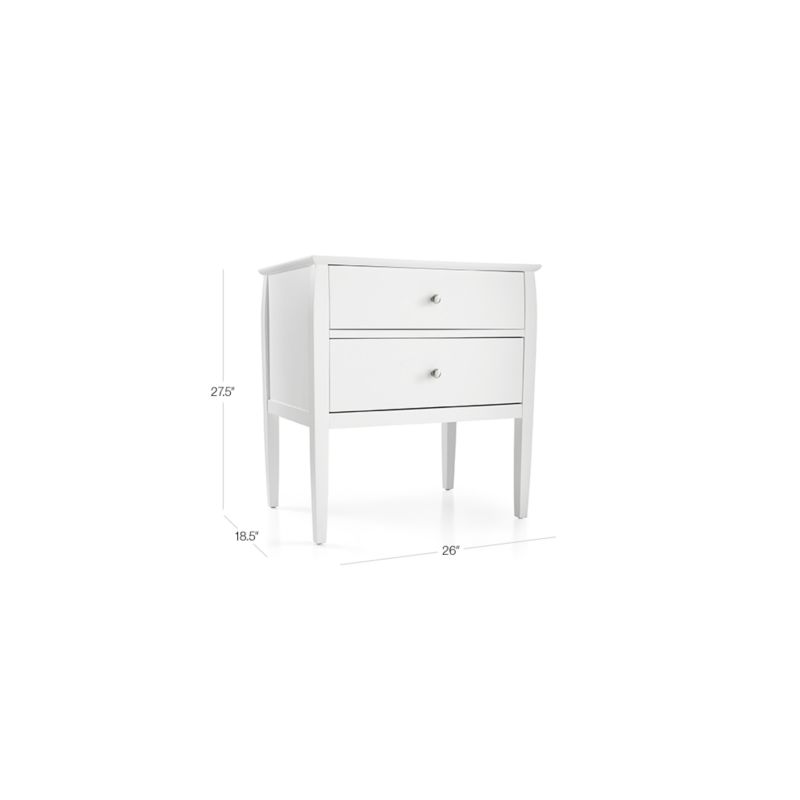 View Mason 2-Drawer White Nightstand - image 2 of 8