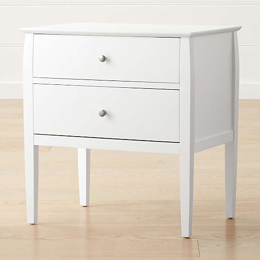 Mason 2-Drawer White Nightstand