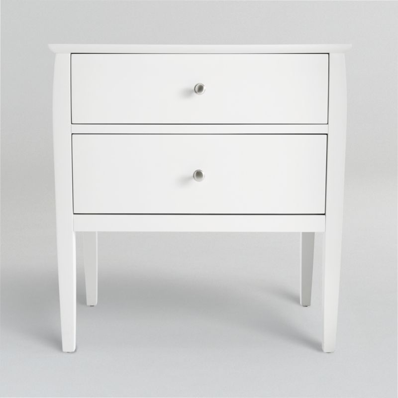 Mason 2-Drawer White Nightstand + Reviews | Crate & Barrel