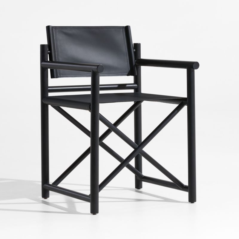 Mast Charcoal Leather Director's Chair by Leanne Ford