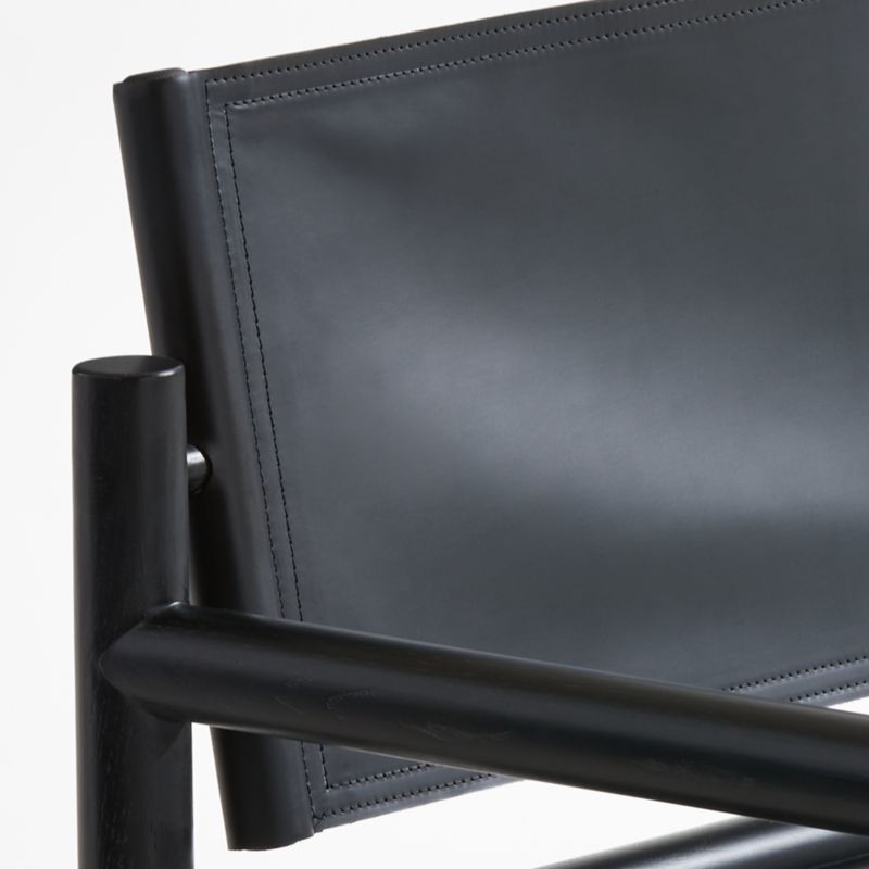 Mast Charcoal Leather Director's Chair by Leanne Ford