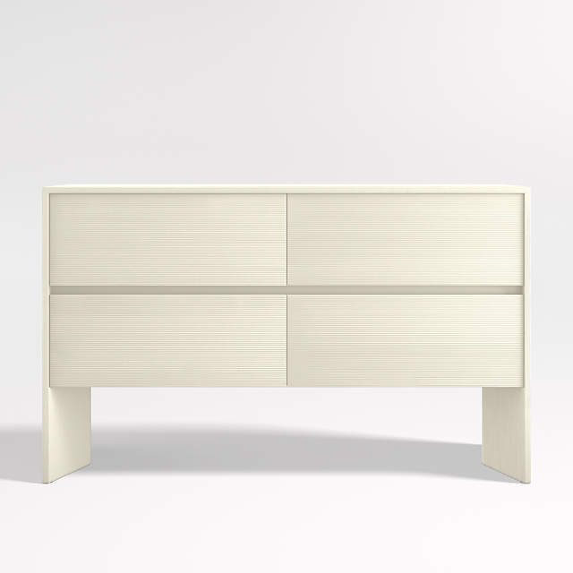 Mataro White 4 Drawer Dresser Crate, White Horizontal Dresser