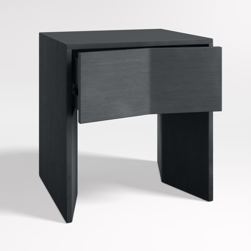 Mataro Black Nightstand with Drawer + Reviews Crate & Barrel