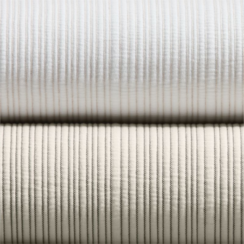 Matelasse Stripe Taupe Organic Cotton Window Curtain Panel 52"x84" - image 5 of 6