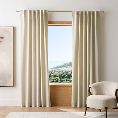 View Matelasse Ivory with Black Stripe Organic Cotton Window Curtain Panel 52"x84" details