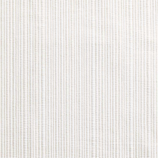 Matelasse Crisp White with Natural Stripe Organic Cotton Window Curtain Panel