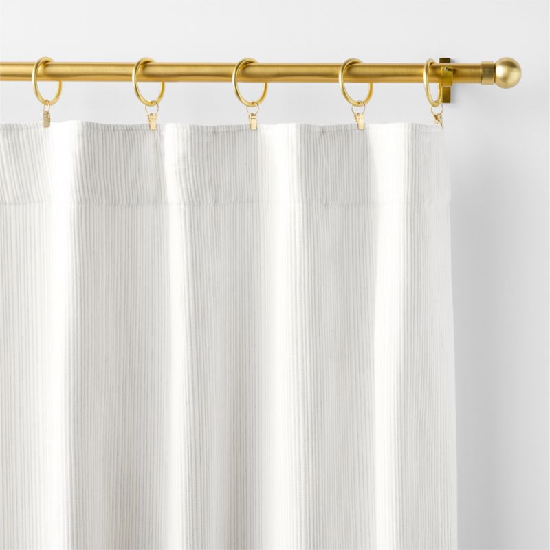 Matelasse Stripe Taupe Organic Cotton Window Curtain Panel 52"x84" - image 1 of 6