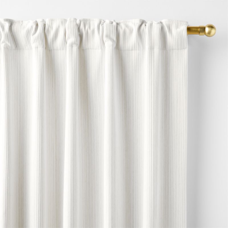 Matelasse Stripe Taupe Organic Cotton Window Curtain Panel 52"x84" - image 3 of 6