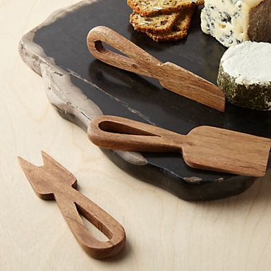 View Mateo Wood Cheese Knives, Set of 3 details