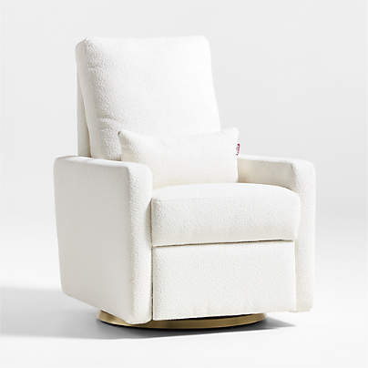 Matera Cream Boucle Nursery Swivel Power Recliner Chair