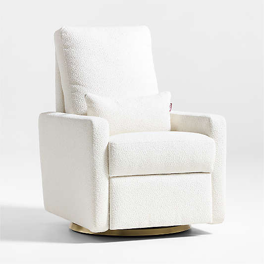 Matera Cream Boucle Nursery Swivel Power Recliner Chair