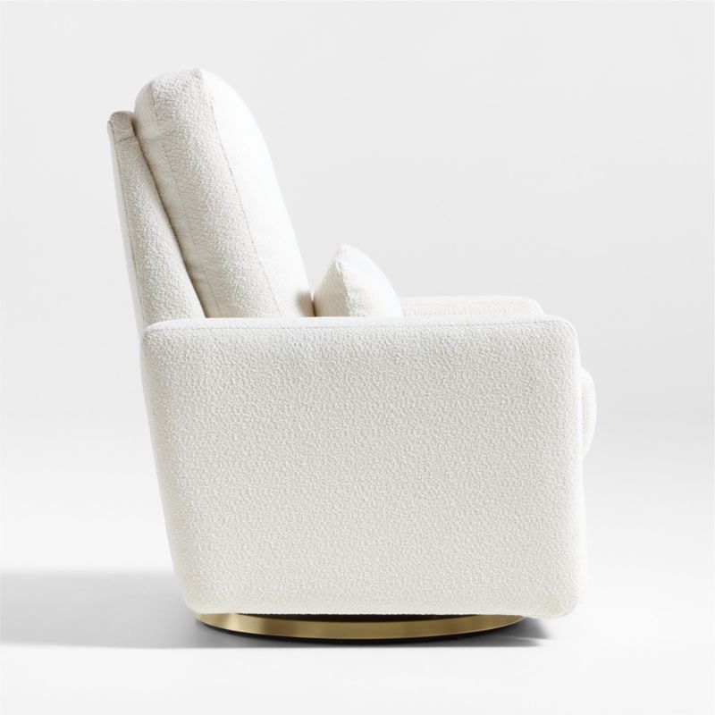 Matera Cream Boucle Nursery Swivel Power Recliner Chair - image 3 of 8