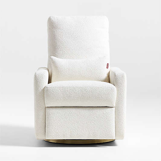 Matera Cream Boucle Nursery Swivel Power Recliner Chair