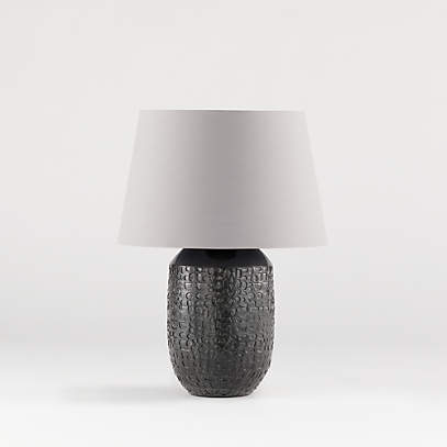 Matilde Table Lamp With Grey Taper, Crate And Barrel Lamp Table