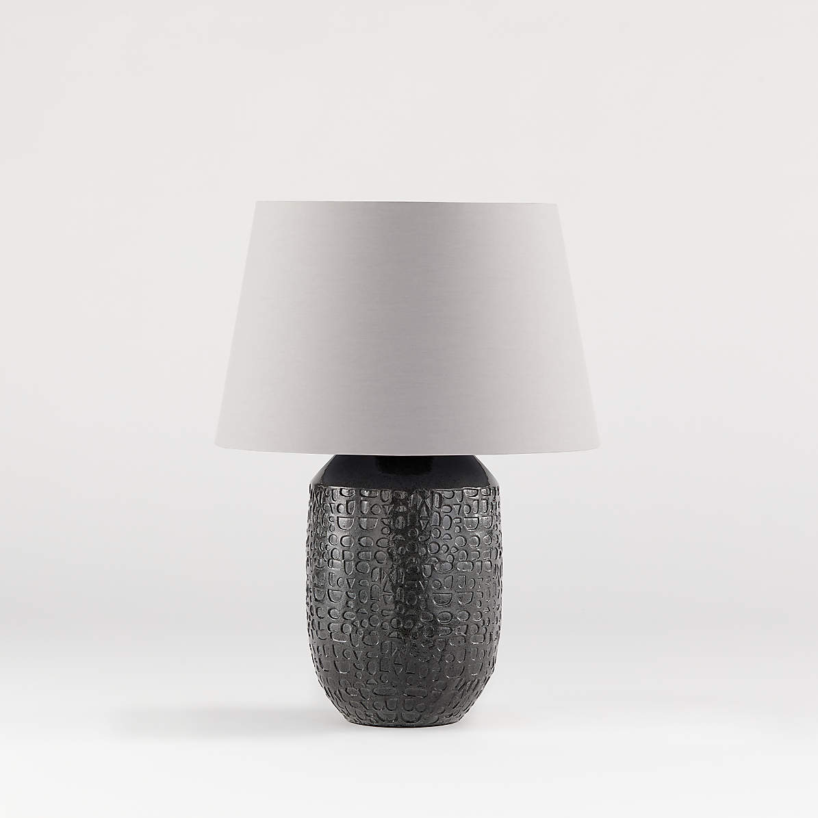 Matilde Table Lamp With Grey Taper, Black Table Lamp With White Shade