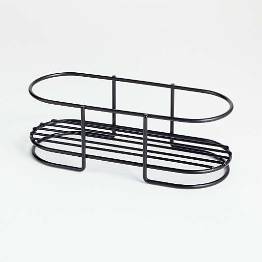 Matte Black Steel 3-Slot Sink Caddy
