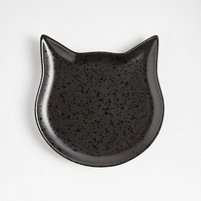 View Halloween Matte Black Cat Salad Plate details
