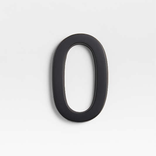 4" Matte Black Metal House Number 0