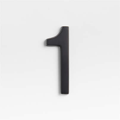 4" Matte Black Metal House Number 1