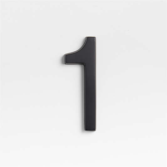 4" Matte Black Metal House Number 1