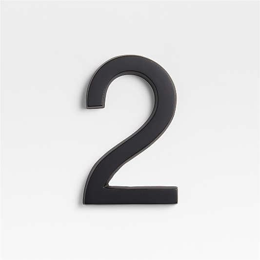 4" Matte Black Metal House Number 2