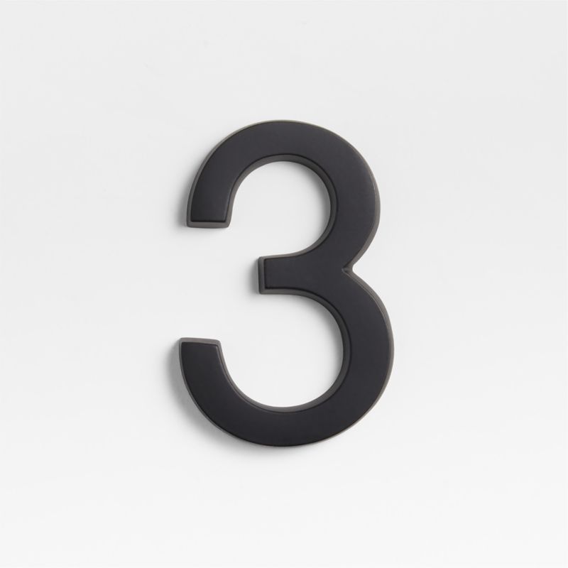 4" Matte Black Metal House Number 3 - image 0 of 3