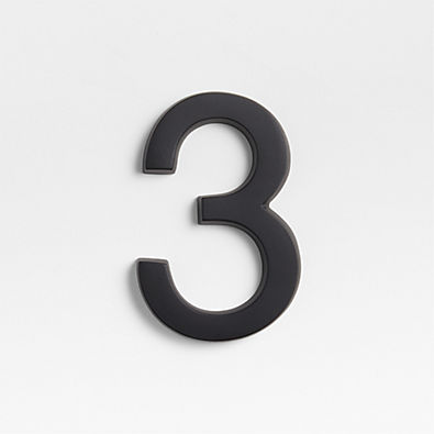 View 4" Matte Black Metal House Number 3 details