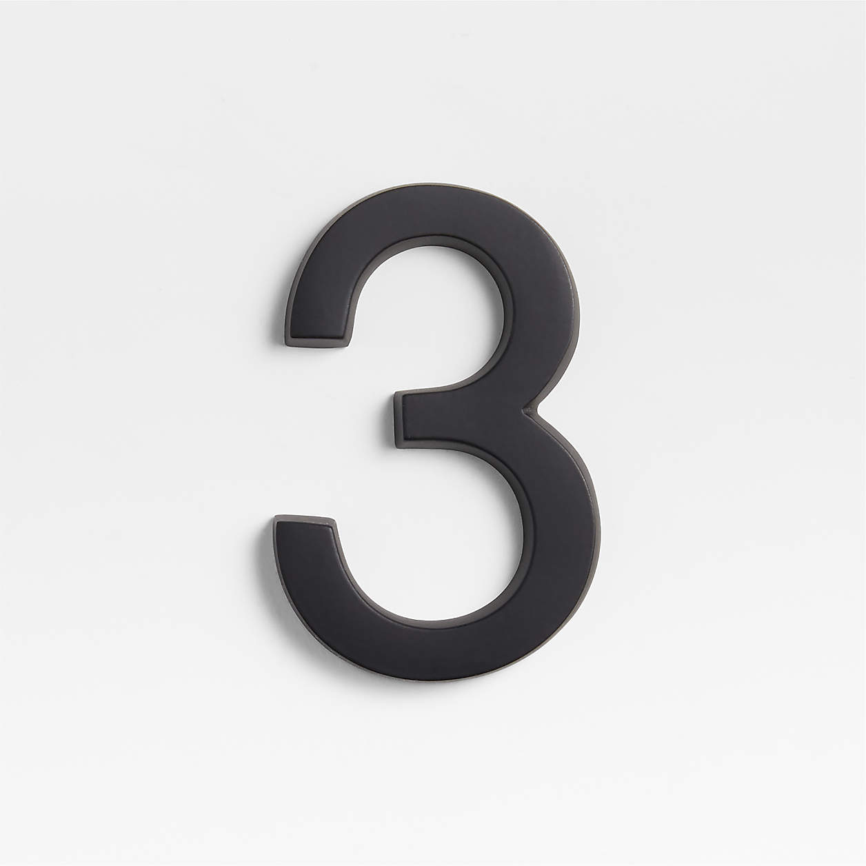 4" Matte Black Metal House Number 3 + Reviews | Crate & Barrel
