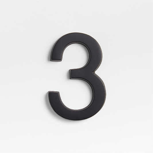 4" Matte Black Metal House Number 3