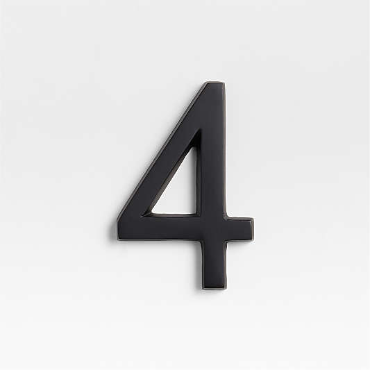 4" Matte Black Metal House Number 4