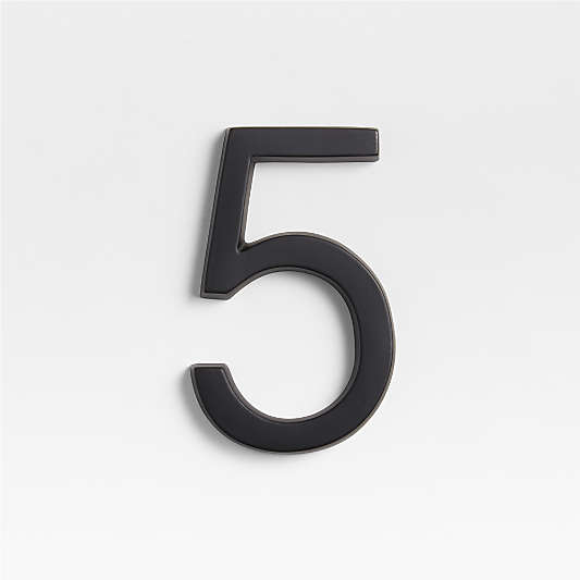 4" Matte Black Metal House Number 5