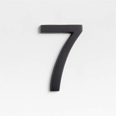 4" Matte Black Metal House Number 7