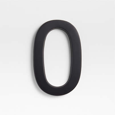 6" Matte Black Metal House Number 0