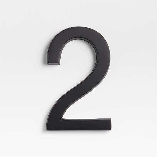 6" Matte Black Metal House Number 2