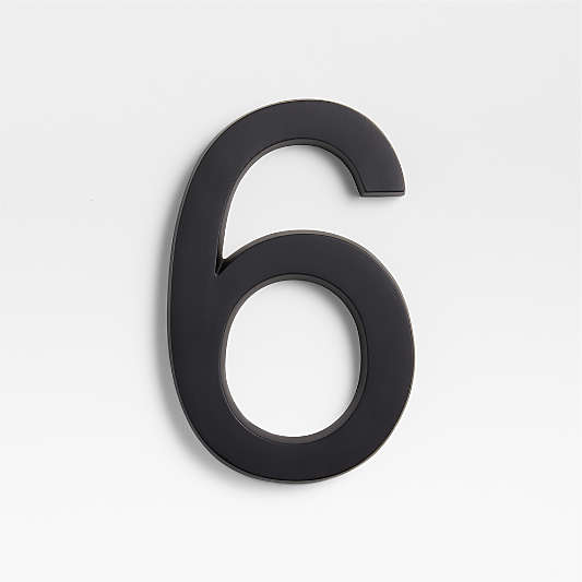 6" Matte Black Metal House Number 6