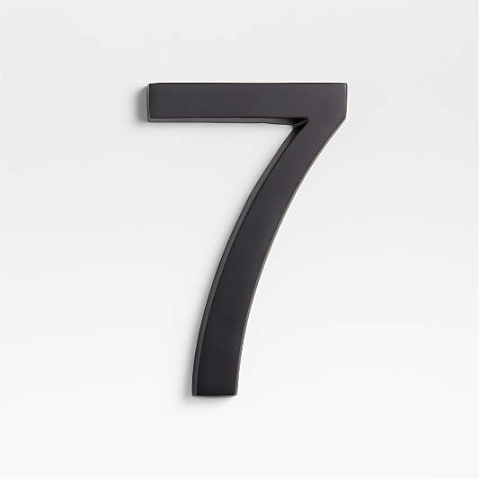 6" Matte Black Metal House Number 7