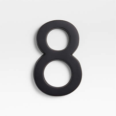 6" Matte Black Metal House Number 8