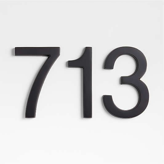 6" Matte Black Metal House Numbers