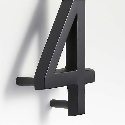 6" Matte Black Metal House Number 0