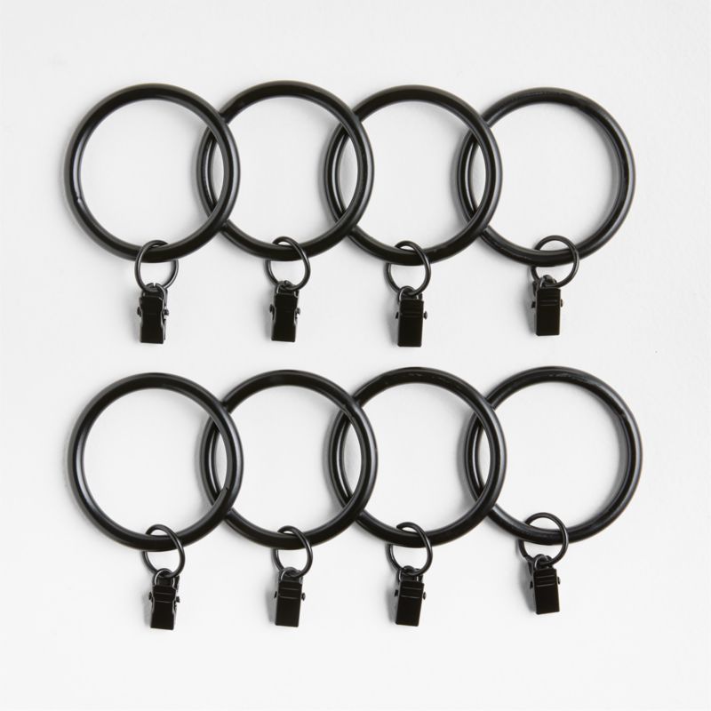 Matte Black 1.5" Window Curtain Rings, Set of 8 - image 0 of 2