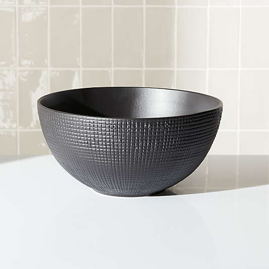 Matte Black Large Ceramic Bowl