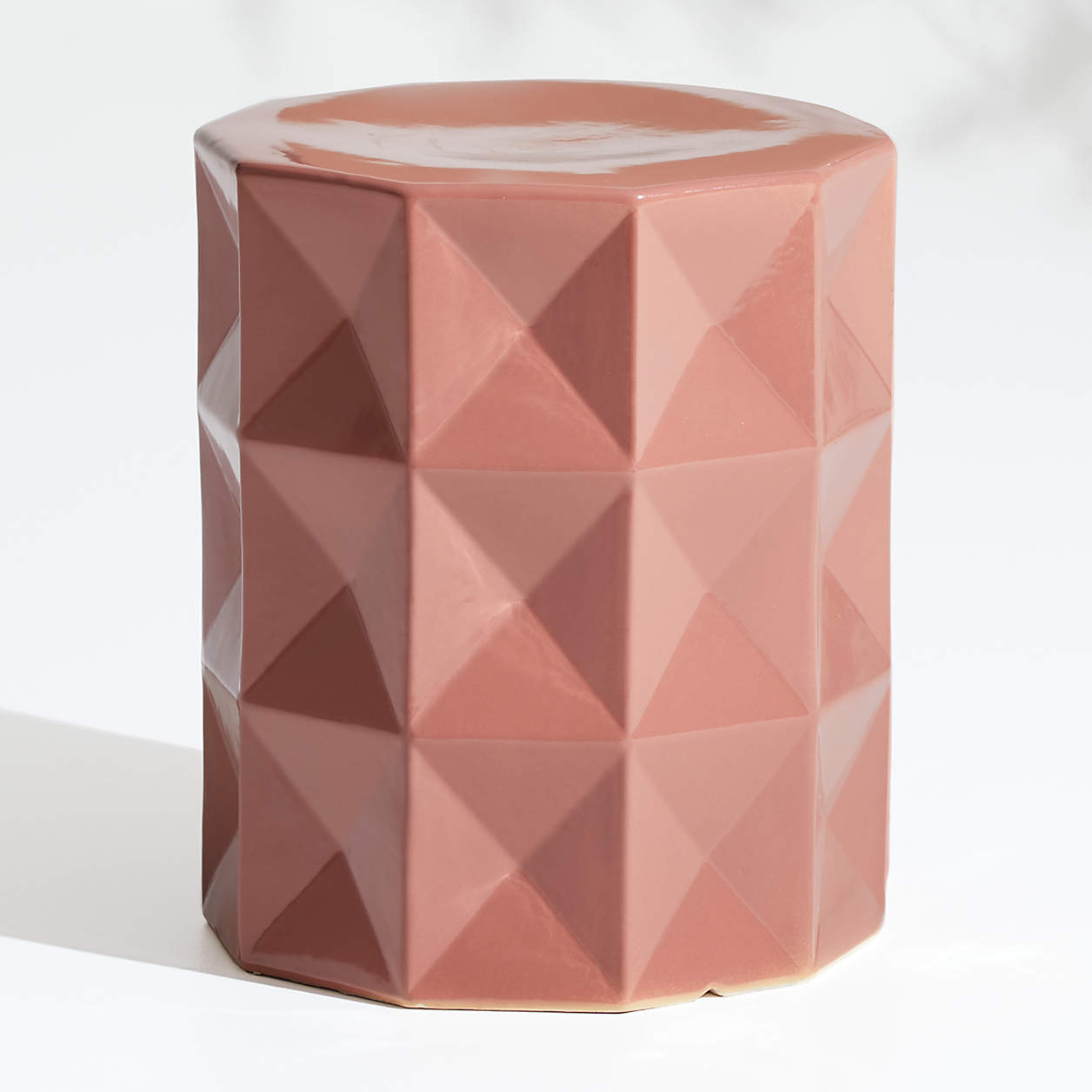 Mauve Faceted Garden Stool End Table + Reviews Crate & Barrel