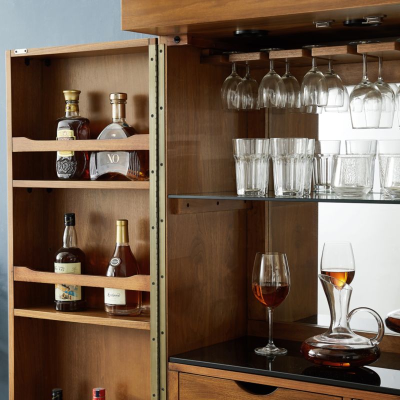 Maxine Large Walnut Wood Wine Bar Cabinet with Storage - image 4 of 10