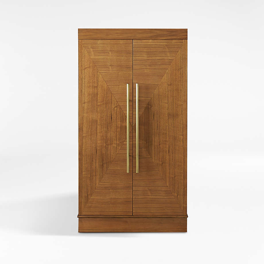 Maxine Large Walnut Wood Wine Bar with Storage + Reviews Crate & Barrel